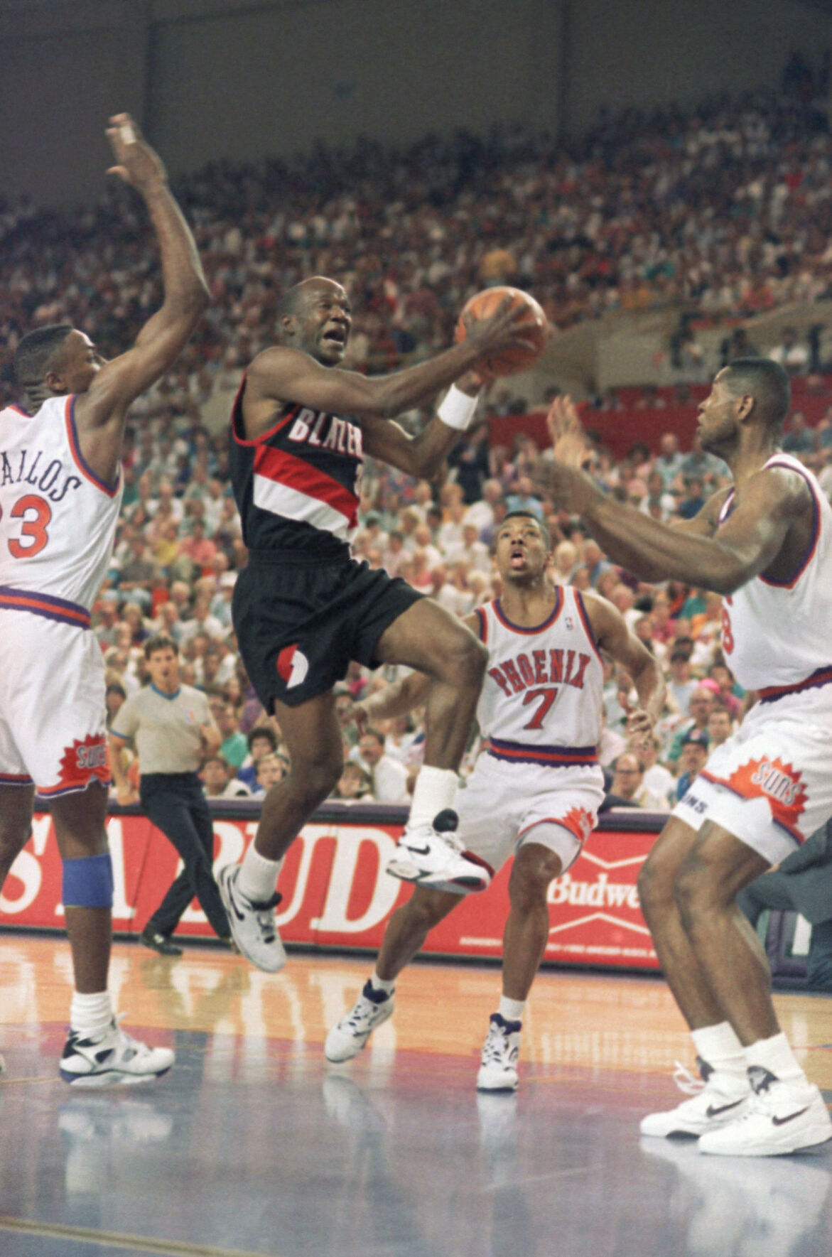 1992: Portland Trail Blazers win highest-scoring playoff game in NBA history